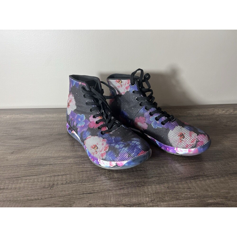 NO BULL Super Fabric Trainer High Top M 8.5 W 11 Black Floral Athletic Gym Shoes
